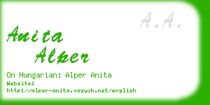 anita alper business card